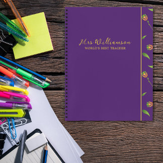 Bright Modern Floral Teacher's Spiral Notebook