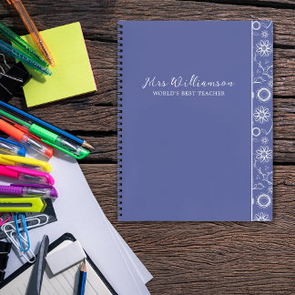 Bright Modern Floral Teacher's Spiral Notebook