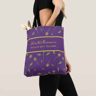 Bright Modern Floral Teacher's Tote Bag