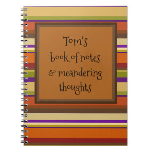 Bright, modern, funky and fun personalised notebook