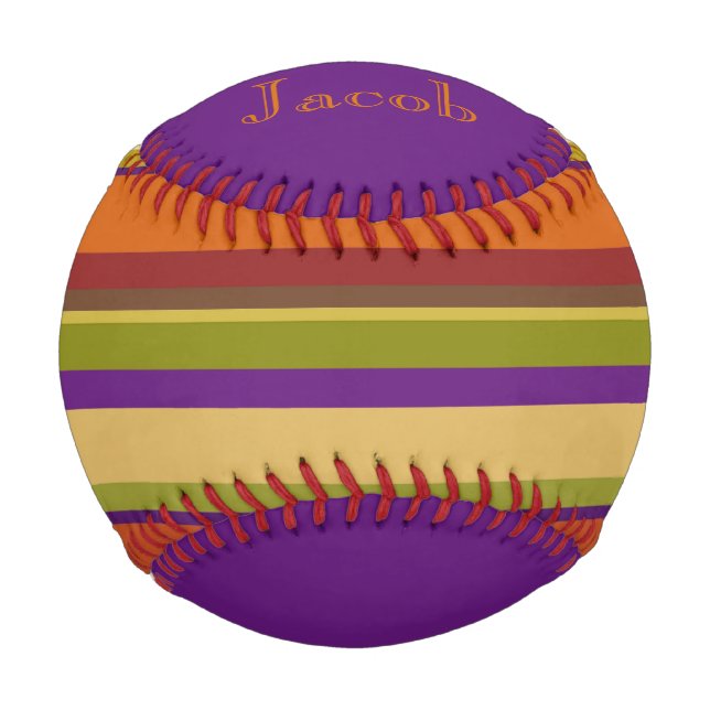 Bright, modern, funky and fun personalized baseball (Front)