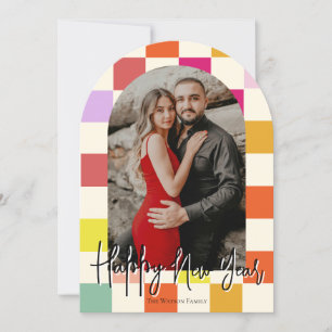 Bright Modern Groovy Multicolored New Year 2025 Invitation