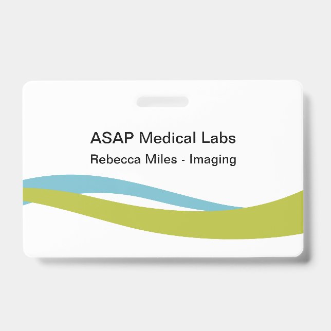 Bright Modern Medical Staff Name Badges  ID Badge (Front)