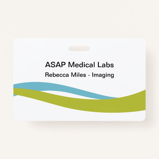 Bright Modern Medical Staff Name Badges  ID Badge (Front)