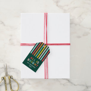 Bright modern minimal simple family Christmas Gift Tags