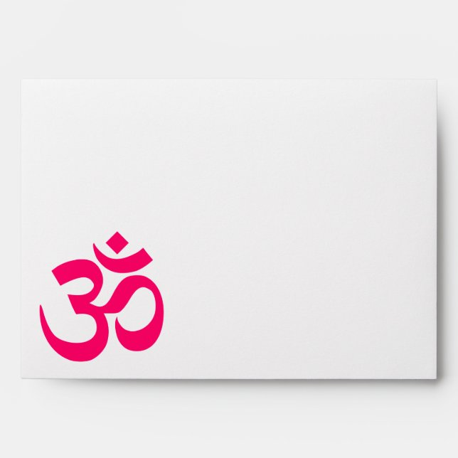 Bright Modern Pink Om Symbol Envelopes (Front)