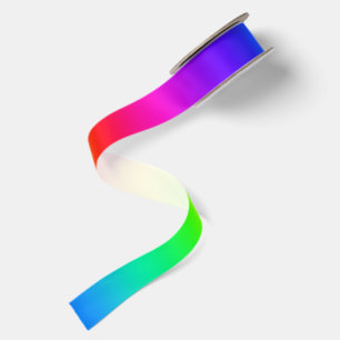 Bright Modern Rainbow Gradient Satin Ribbon