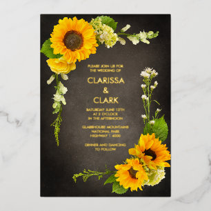 Bright Modern Sunflower Yellow Rustic Wedding