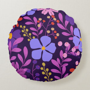 Bright Modern Tropical Round Pillow