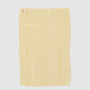 Bright modern yellow and white candy striped golf towel
