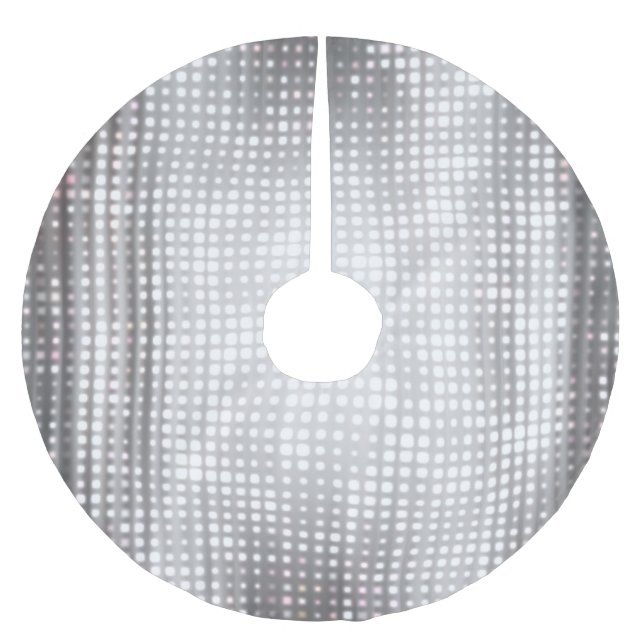 Bright Mosaic: Glossy Grey Abstract. Brushed Polyester Tree Skirt (Front)