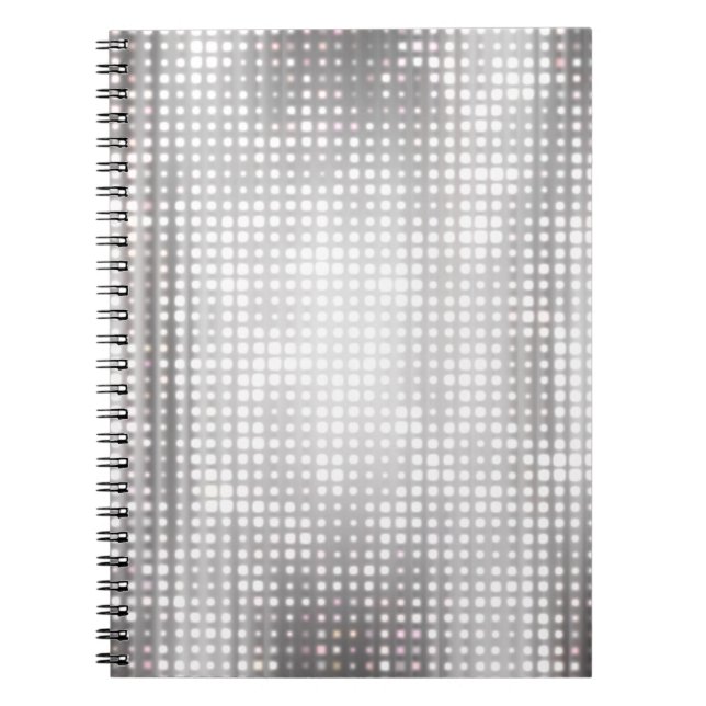 Bright Mosaic: Glossy Grey Abstract. Notebook (Front)