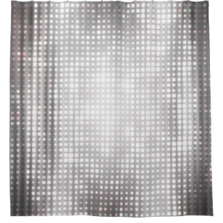 Bright Mosaic: Glossy Grey Abstract. Shower Curtain