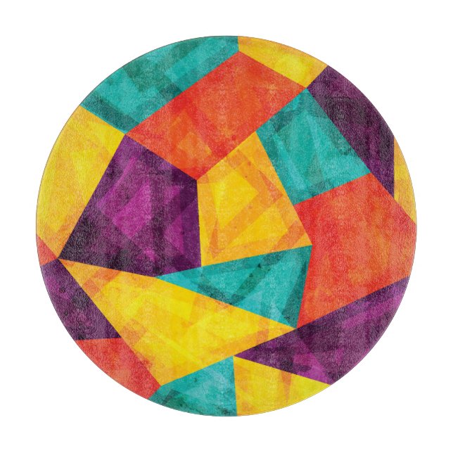 Bright Mosaic Grunge Seamless Pattern Cutting Board (Front)