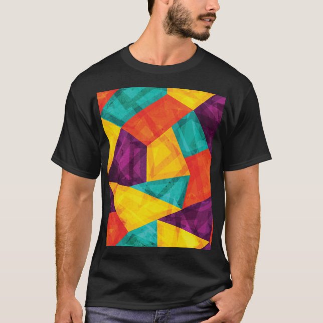 Bright Mosaic Grunge Seamless Pattern T-Shirt (Front)
