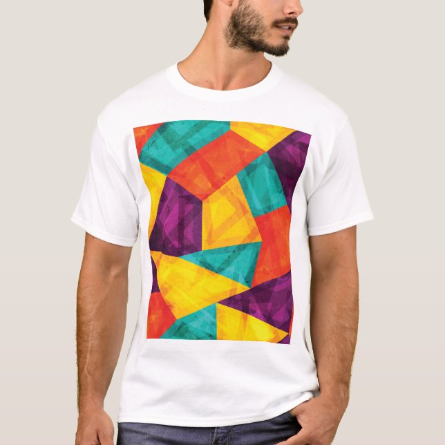 Bright Mosaic Grunge Seamless Pattern T-Shirt (Front)