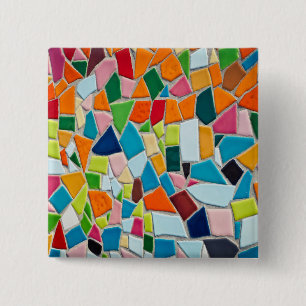 Bright Mosaic Tiles 15 Cm Square Badge
