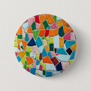 Bright Mosaic Tiles 6 Cm Round Badge
