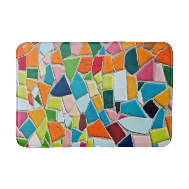 Bright Mosaic Tiles Bath Mat (Front)