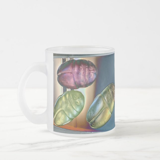 Bright Mrs Beetle I Frosted Glass Coffee Mug (Left)
