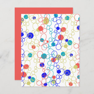 Bright Multi-Coloured Circles White Scrapbook Pape