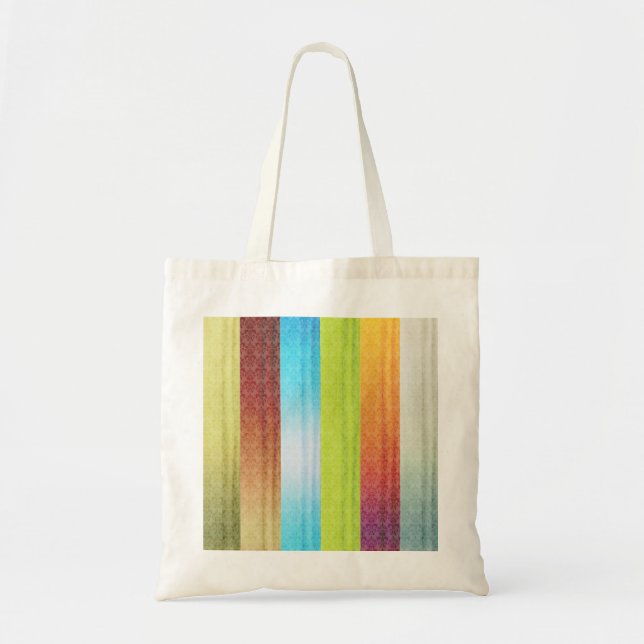 Bright Multi Coloured Stripes Tote Bag (Front)