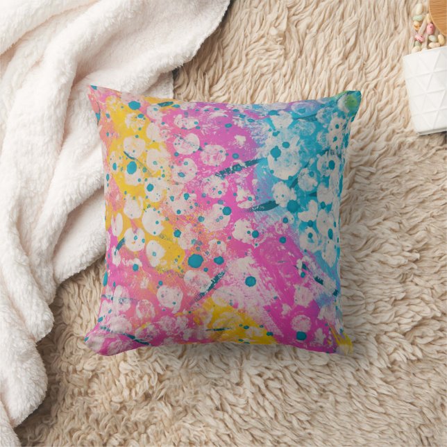 Bright Multicolor Abstract Design Cushion (Blanket)