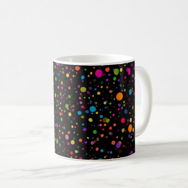 Bright Multicolor Polka Dots  Coffee Mug (Front Right)