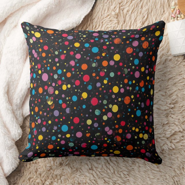 Bright Multicolor Polka Dots Cushion (Creator Uploaded)