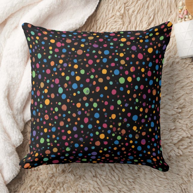Bright Multicolor Polka Dots Cushion (Blanket)