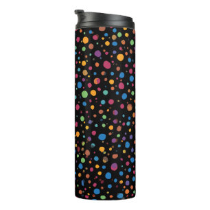 Bright Multicolor Polka Dots Thermal Tumbler