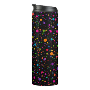 Bright Multicolor Polka Dots Thermal Tumbler