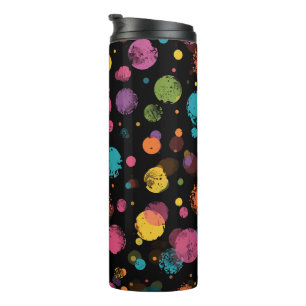 Bright Multicolor Polka Dots Thermal Tumbler