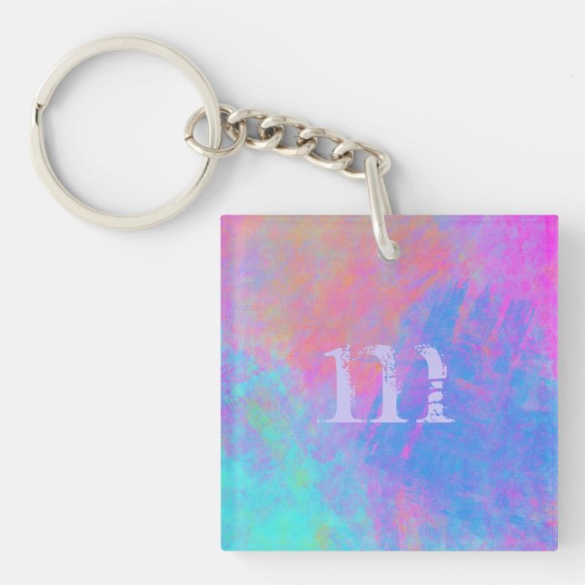 Bright Multicolor Splashes Keychain (Front)