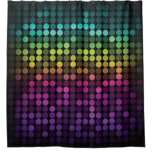 Bright Multicolor Vintage Abstract Art Shower Curtain