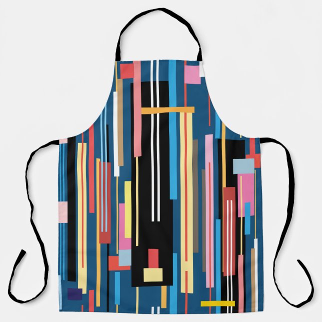 bright multicolored abstract pattern of stripes apron (Front)