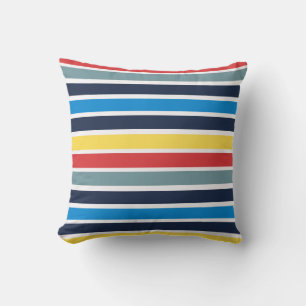 Bright multicolored horizontal stripes. cushion