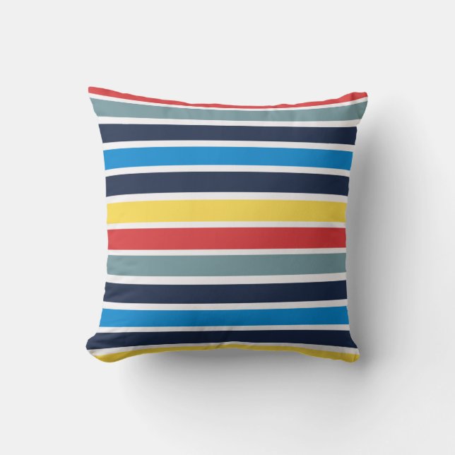 Bright multicolored horizontal stripes. cushion (Front)