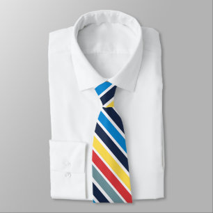 Bright multicolored horizontal stripes. tie