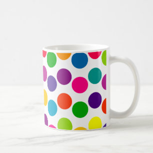 Bright Multicolored Polka Dots Pattern Coffee Mug