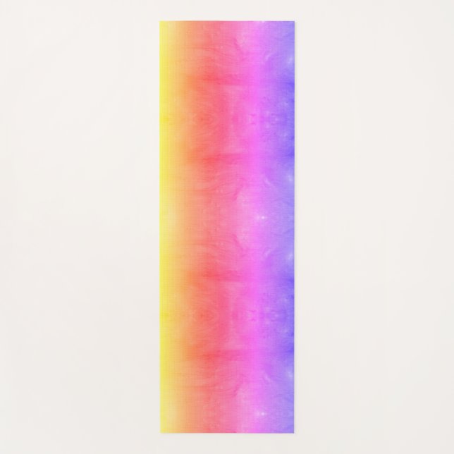 Bright Multicolored Rainbow Frost 2 Different Side Yoga Mat (Front)
