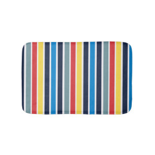 Bright multicolored vertical stripes. bath mat