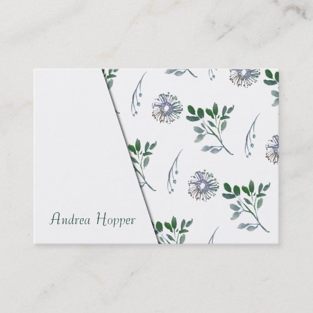 Bright Multicolored Watercolor Botanical Pattern 4 Business Card (Front)