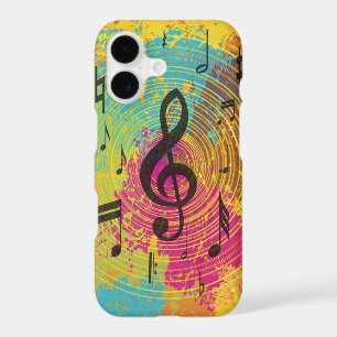 Bright Music Notes on Explosion of Color