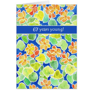 Bright Nasturtiums Floral Custom Front Birthday