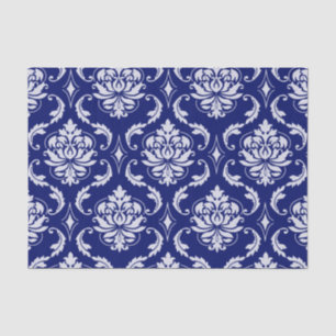 Bright Navy Blue Damask Pattern Tissue Paper