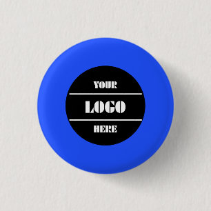 Bright Neon Blue Personalized Circle Badge Button