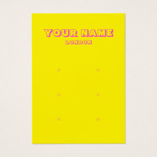 Bright neon colourful earring display card