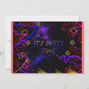 Bright Neon Colours, Custom Party Invitation