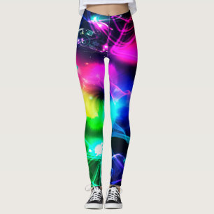 Bright Neon Colours Pattern Leggings